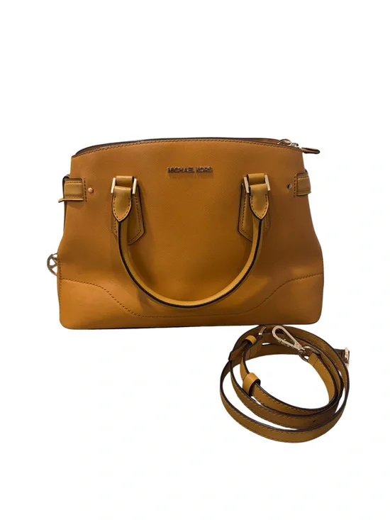 Michael Kors Leather Satchel in Mustard