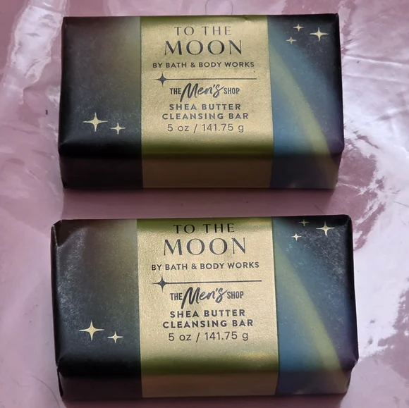 Bath & Body Works Men's To The Moon Shea Butter Cleansing Bar Soap Set of 2 NEW