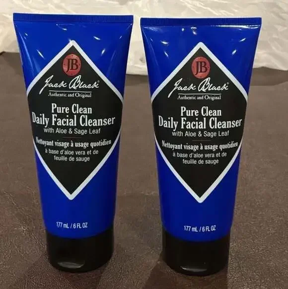 2 pack Jack Black Pure Clean Daily Facial Cleanser with Aloe & Sage Leaf 6 oz ea