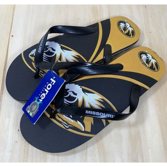 Missouri Tigers NCAA Flip Flops Team Logo College NWT Various‎ Sizes Unisex