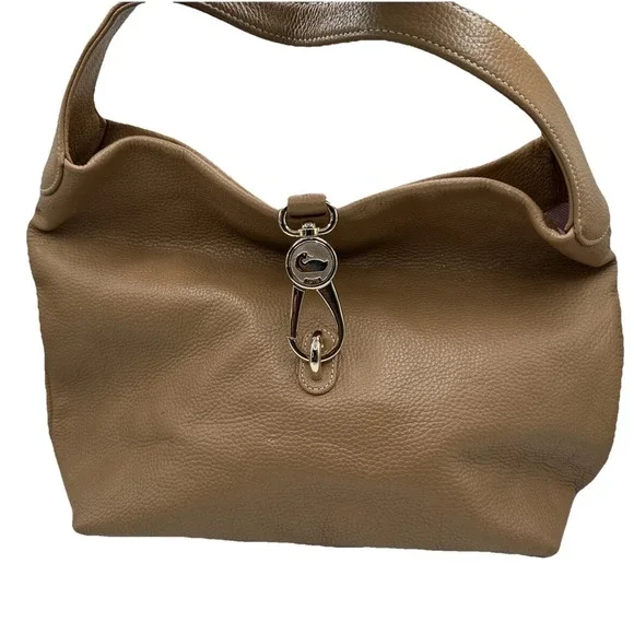 Dooney Bourke Sorrento Logo Lock Sac Light‎ Brown Leather