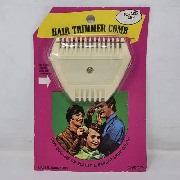 Vintage 70s Handheld Hair Trimmer Comb Cutter NEW NOS 245BP Made In Hong Kong