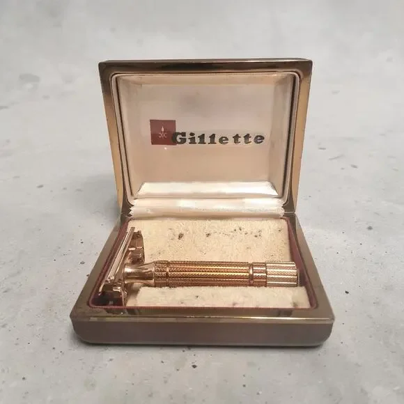 Gillette Diplomat Double Edge Safety Razor Set 1950s