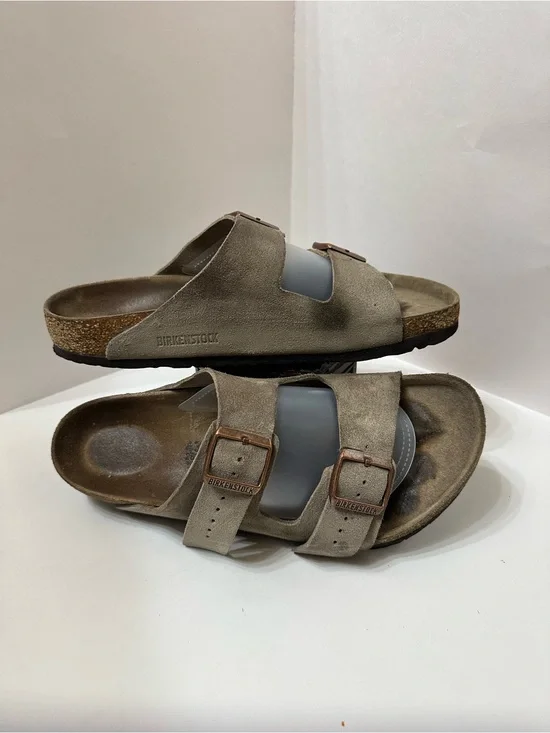 Birkenstock Unisex Arizona Soft Footbed Suede-Taupe Brown M10 (EU 43)