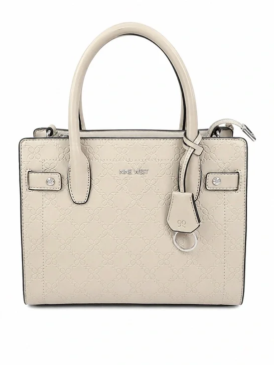 Nine West Embossed Satchel Handbag – Beige/Cream – Brand New, Never Used