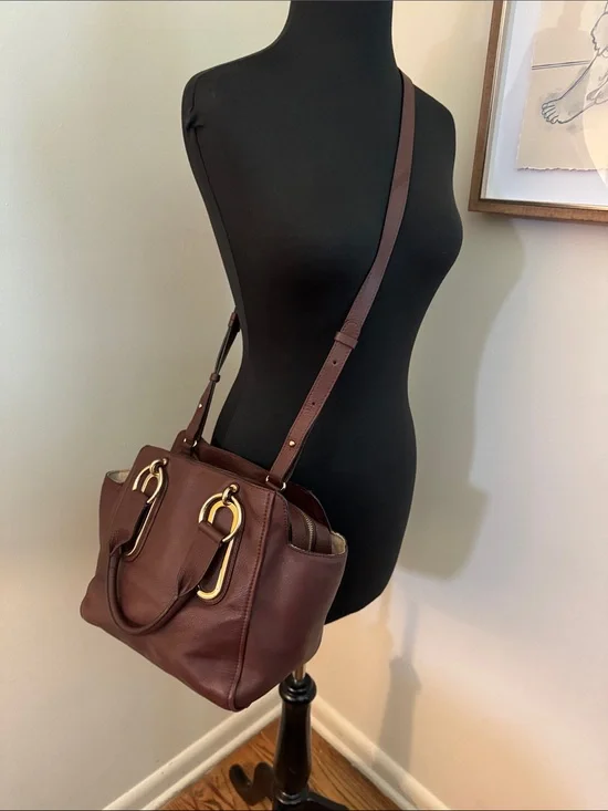 See by Chloé | Burgundy Paige Medium Purse Leather removable Crossbody strap