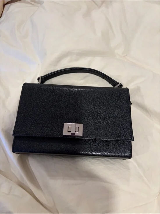 Structured Black Top-Handle Satchel