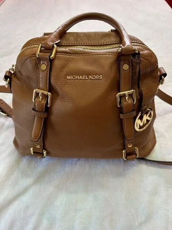 MICHAEL KORS Bedford Satchel Bag Crossbody Bowler Brown