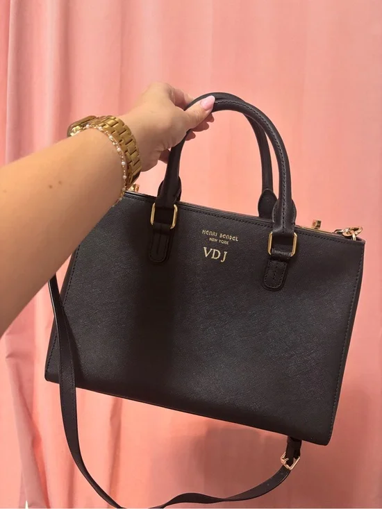 Henri Bendel Black Leather Satchel