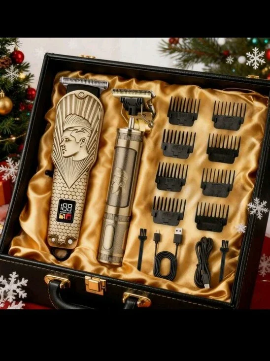 Gold Professional Men's Hair Clipper & Trimmer Set - Cordless