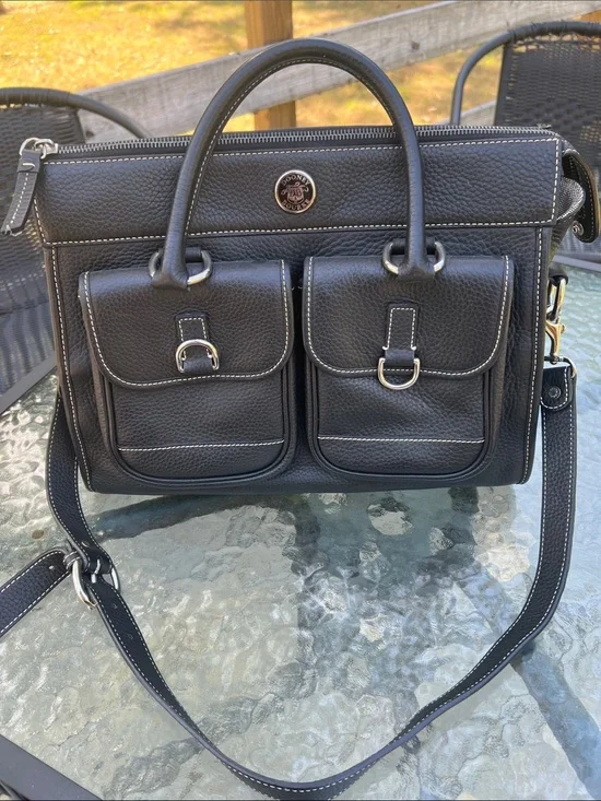 Vintage Dooney & Bourke Black Pebbled Leather satchel