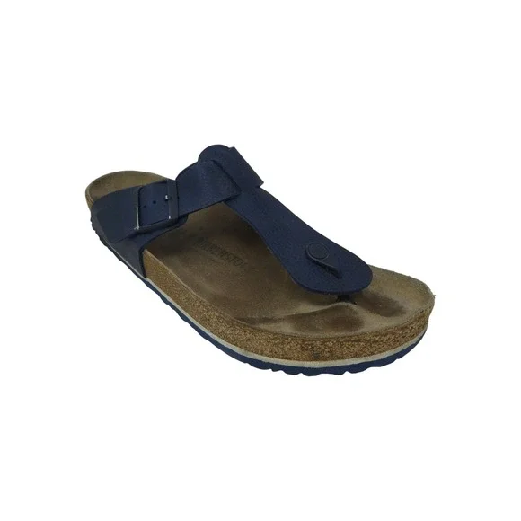 Birkenstock Gizeh Thong Sandals Mens 13 Blue Leather Cork Buckle Comfort