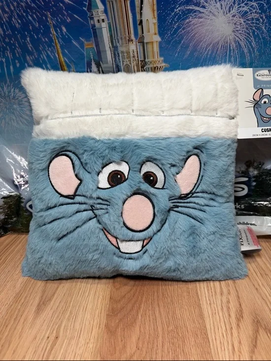 Disney Pixar Ratatouille Remy Plush Faux Fur Throw Pillow Cushion *Primark*-NEW