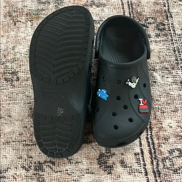 CROCS Kids Black Water Shoes with Fun Charms