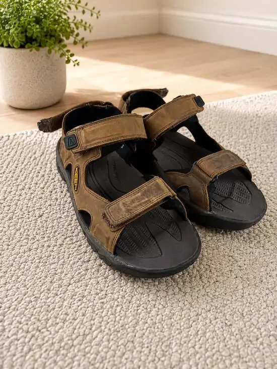 KEEN Men's Targhee III Open Toe Leather Sandal Bison Mulch Size 11 1022423