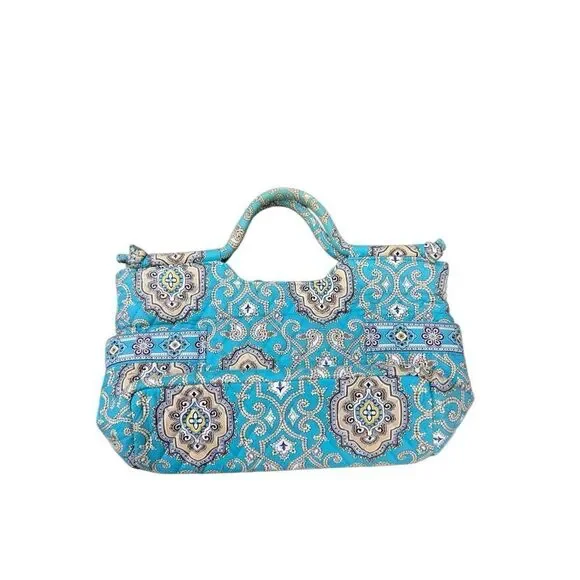 Vera Bradley Women's Turquoise Gabby Satchel Totally Turq Purse Handbag