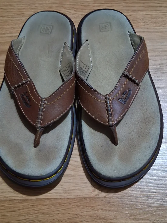 Dr. Martens Brown Leather Men's Flip-Flop Sandals