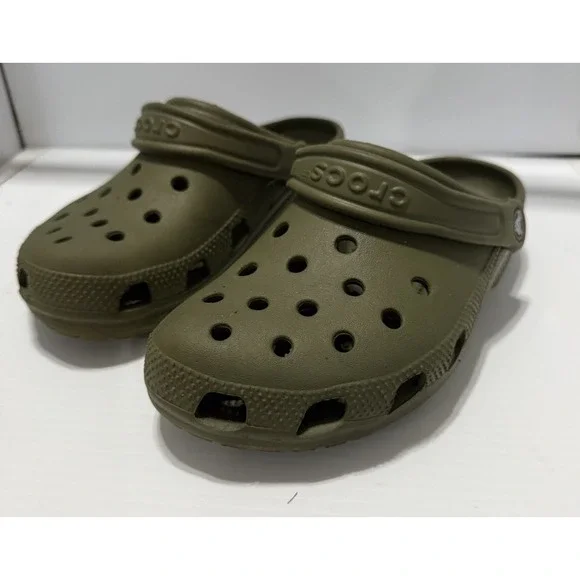 Original Crocs Army Green Limited Edition 5 Men's 7 Women's Used