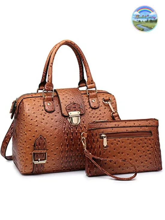 Vegan Leather Satchel Purse Work Tote Top Handle Handbag