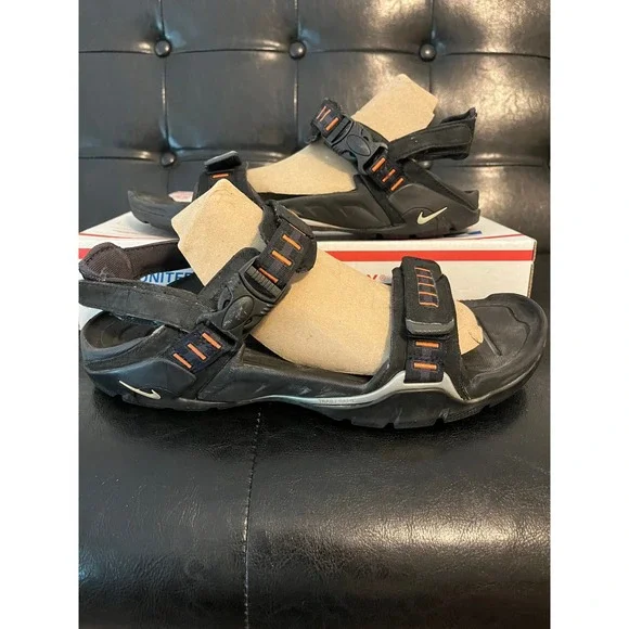 Vintage Nike ACG Air Deschutz Black Orange Hiking Sandals