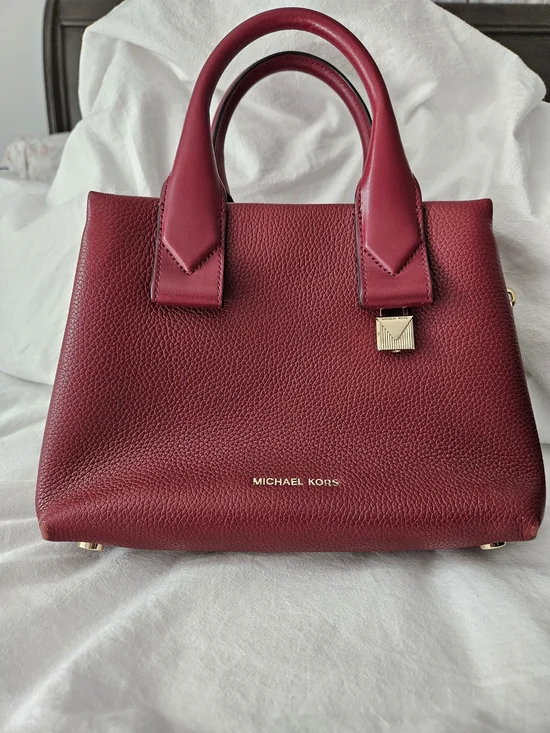 MICHAEL KORS Burgundy Leather Satchel Bag