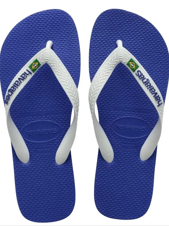 Havaianas Blue Brazil Flip Flops Size 9/10