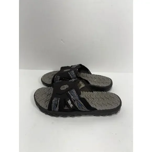 Teva Men's Slide Hiking Sandals Sz 6 Slippers Sandal Black Blue Outdoors‎