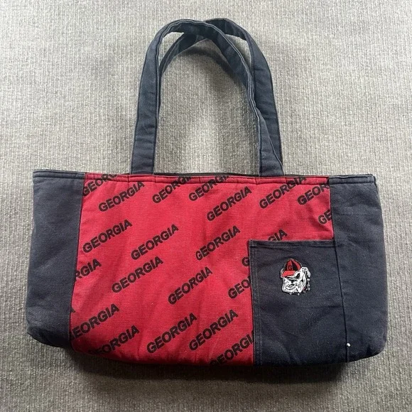 University Of Georgia Bulldogs Handbag Purse UGA Embroidered Red Black NCAA