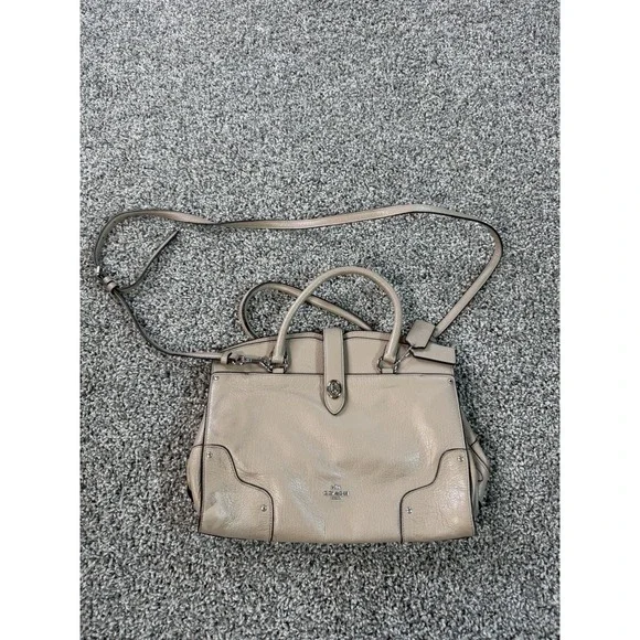 Coach Mercer 30 Satchel Soft Grain Taupe Leather Style 37575