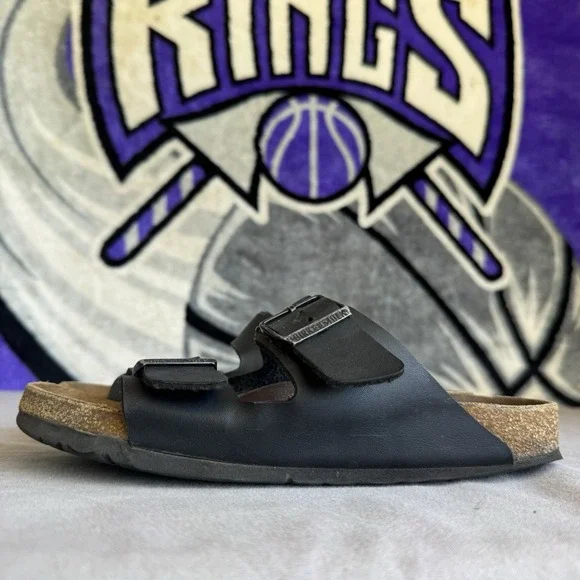 Size 41/W10/M8 - Birkenstock Arizona Birko-Flor Black Unisex sandals Narrow