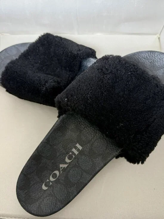 COACH - Signature Shearling Sandal Slides