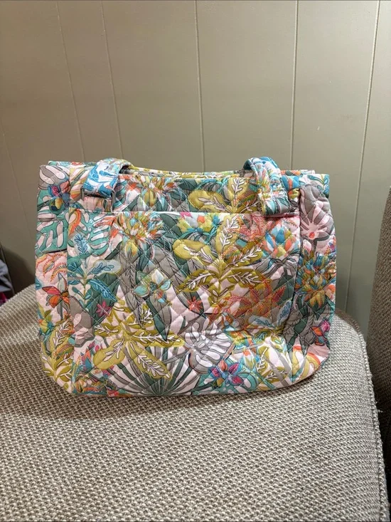 Vera Bradley Multi-Compartment Shoulder Satchel in Rainforest Canopy