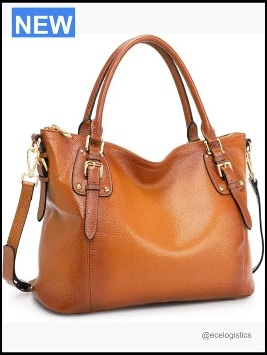 Genuine Leather Tote Satchel Crossbody Bag Large Capacity Handbag