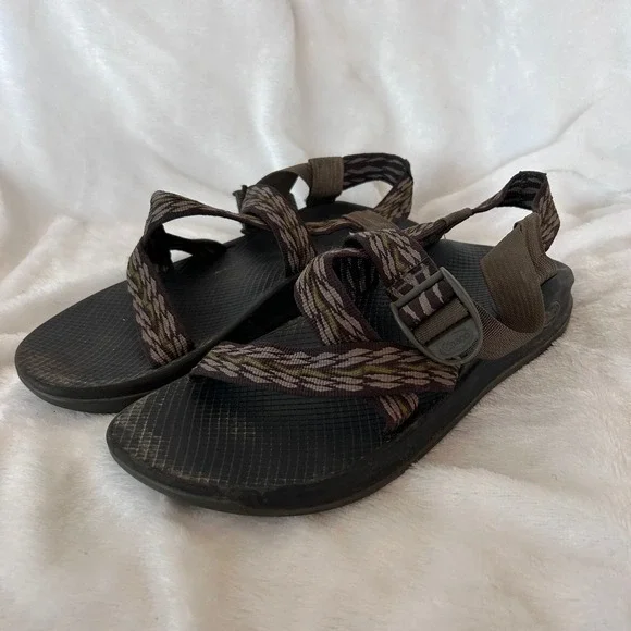 Chaco Z1 Classic Sandals Mens 12 Brown Patterned Straps Hiking Gorpcore