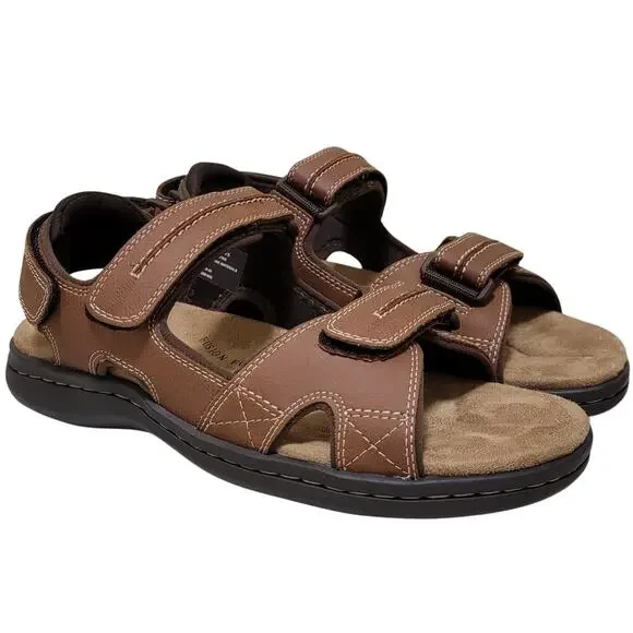 Dockers Men Newpage Slingback Sport River Sandals Size US 9W Rust Brown