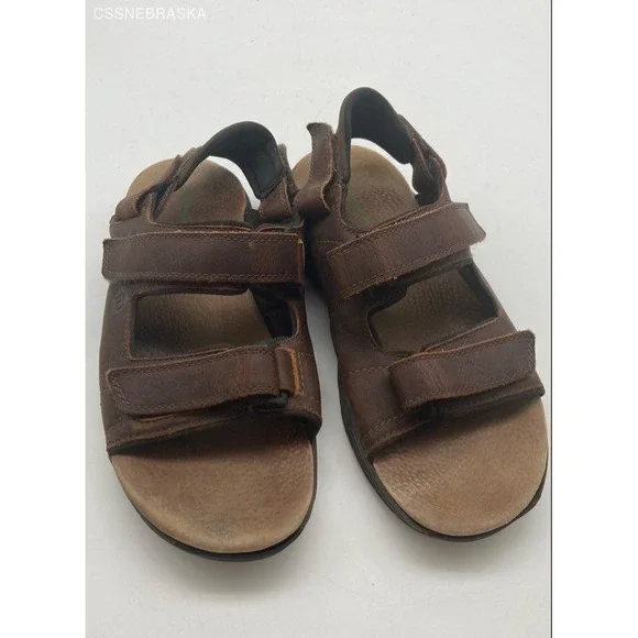 Dunham Brown Leather Strappy Sandals w/ Rubber Sole‎ - Size 10