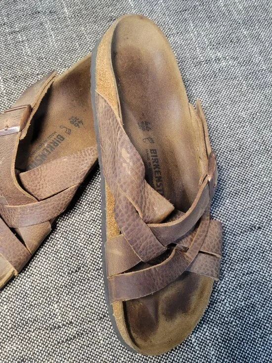 Birkenstock Brown Leather Strappy Sandals Men's 13/13.5 EU 46 Made in Germany