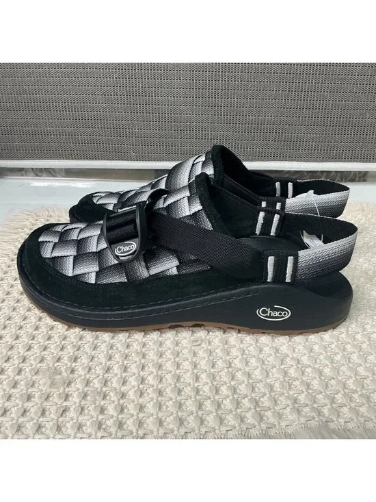 Chaco Canyon Woven Clog - Fade Black/White Men's Size 10 Adjustable Sandals