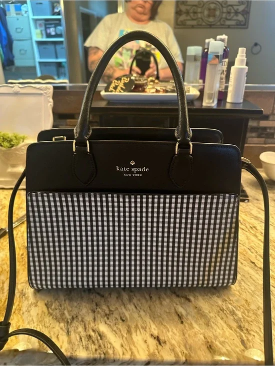 kate spade Black Gingham Top-Handle Satchel