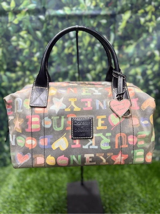 Dooney & Bourke Vintage Y2K Graffiti Doodle Print Barrel Satchel LQQK