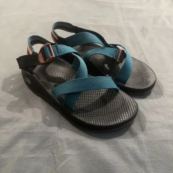Chaco Z/1 Classic Sport Sandal Mens 11 Gum Bottoms River Trail Teal Adjustable