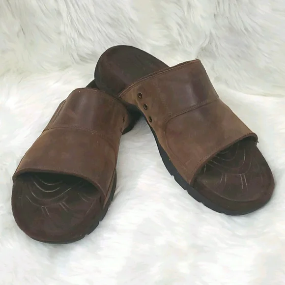 Teva men waterproof sandals shoes brown leather size 13
