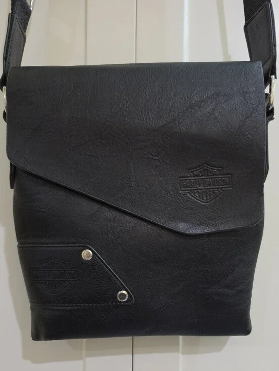 Harley-Davidson Black Leather Crossbody Bag