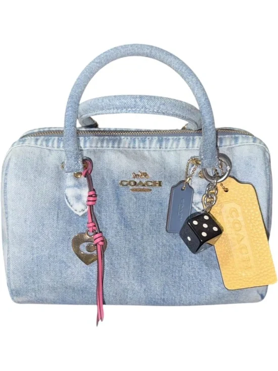 Coach Denim Rowan Satchel Light Wash Denim Blue Crossbody Bag NWOT