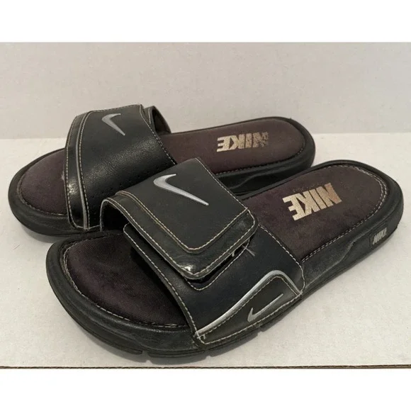 Nike Comfort Slide 2 Sandals Men's Size 7 Black Swoosh Memory Foam 415205-002‎