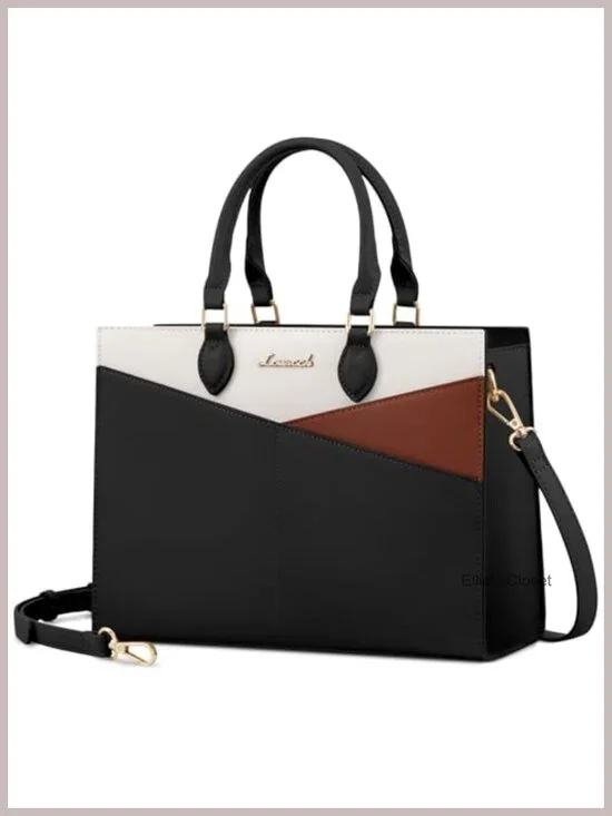PU Leather Satchel Handbag with Adjustable Strap, Top Handle & Zipper, Women's