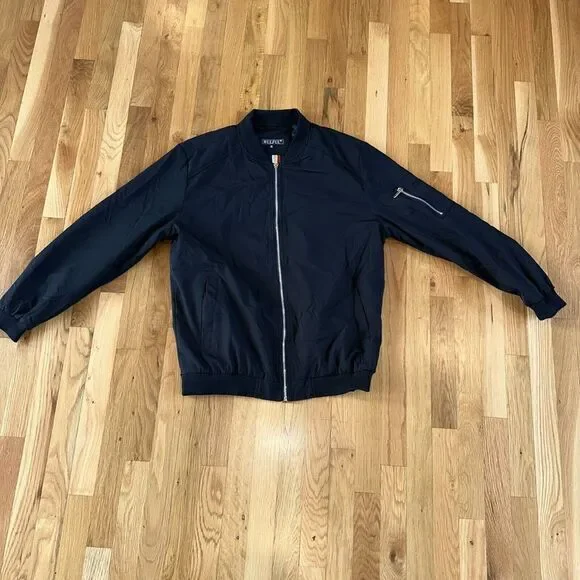WULFUL‎ Mens Casual Lightweight Jacket Softshell Flight Bomber Medium, Black