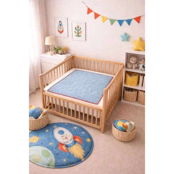 VTG Project Linus Crib Quilt Silly Smile Sea creatures Reversible 40x40 Handmade