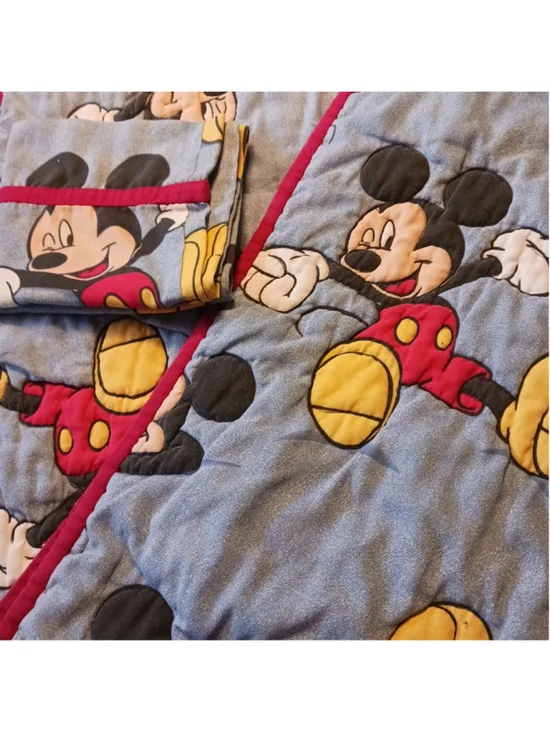 Mickey Mouse Blanket Pillow Case Toddler Crib Set 46 x 62