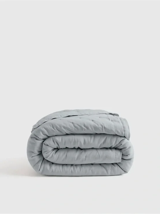 Quince European Linen Dream Quilt - King/Cali King - Color:Mist